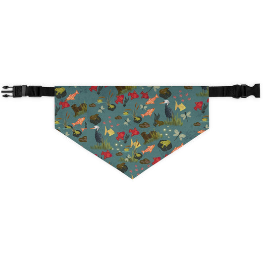 Pond frog Pet Bandana Collar