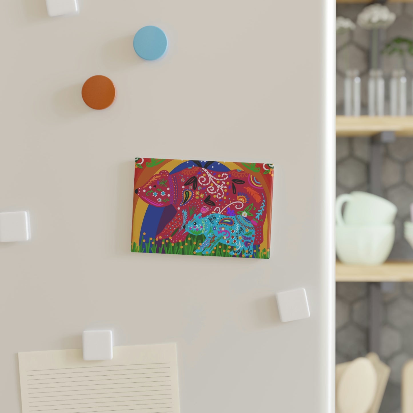 Mama bear Button Magnet, Rectangle (1 & 10 pcs)