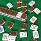 American Mahjong Tiles (Traditional Porcelain Style) Burgundy Sunflower