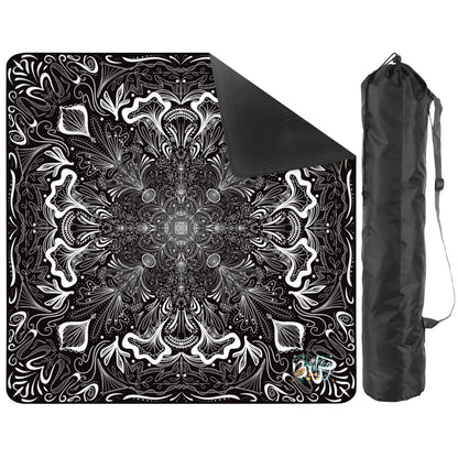 White on Black-Mahjong Mat 31.5"x31.5" (Ship Rolled up)