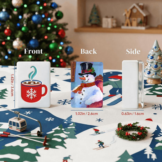 Alpine Slopes Christmas Mahjong Tiles Snowman Portrait