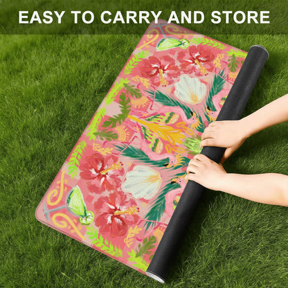 Summer flamingo on pink -Mini Travel Mahjong Mat 20.9"x20.9" (Ship Rolled up)