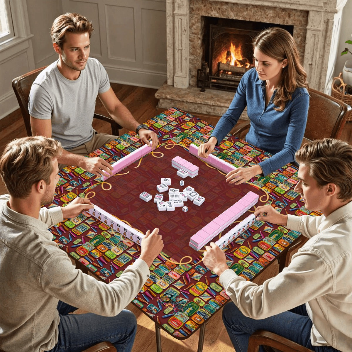 Sards Mahjong Mat 31.5"x31.5" (Ship Rolled up)