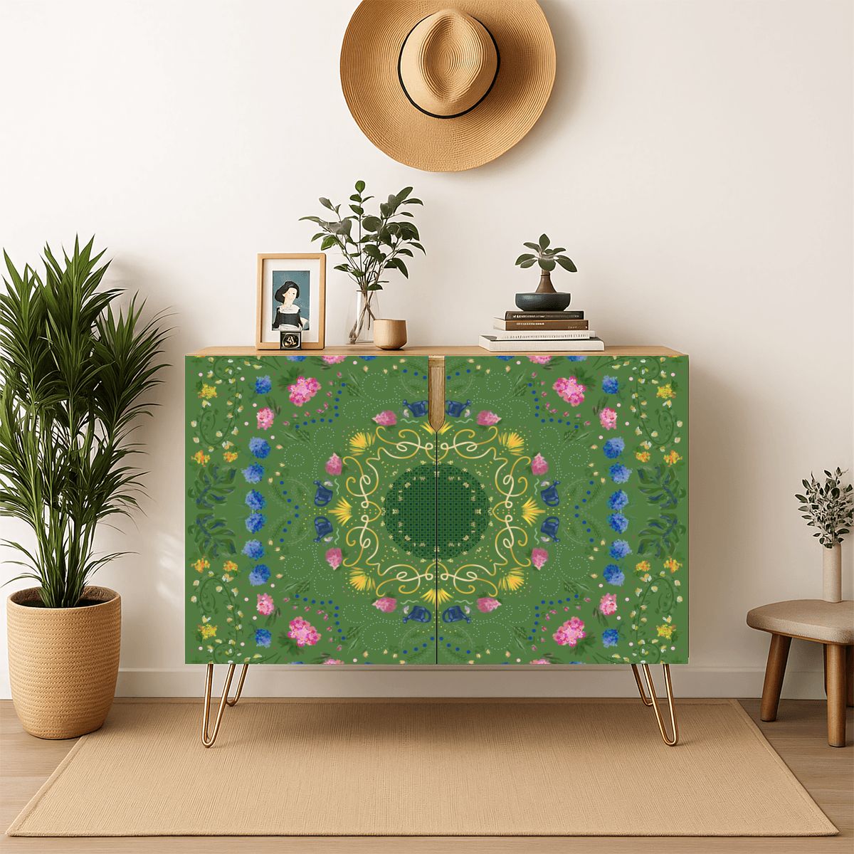 Wooden Storage Cabinet (Made in USA) Green Garden in the Village
