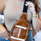 Brown PU Leather Football Mini Crossbody Bag