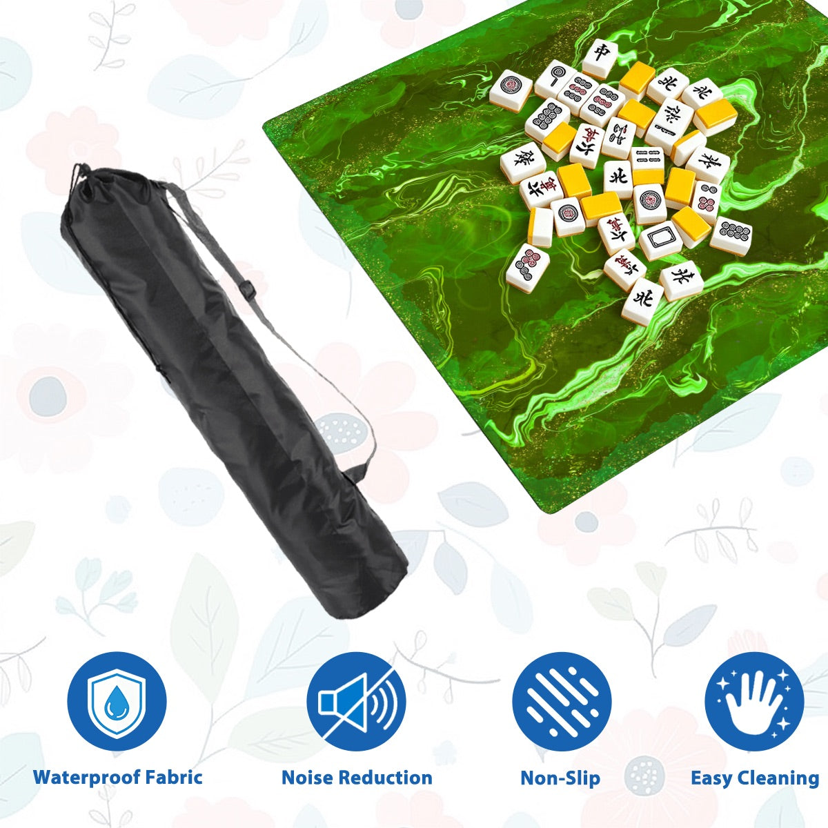 Mahjong Mat SleekSurface Geode series  blue gold vein GeodeSeries1 green