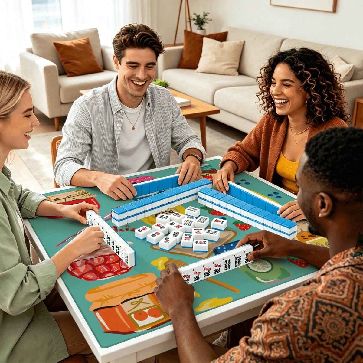 In a Jam Thickened Mahjong Mat SleekSurface (Ship Rolled Up)