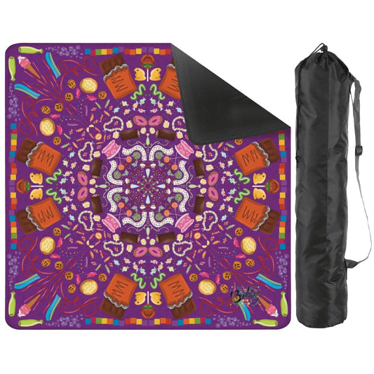Candy is Dandy on Purple-Mahjong Mat 31.5"x31.5" (Ship Rolled up)