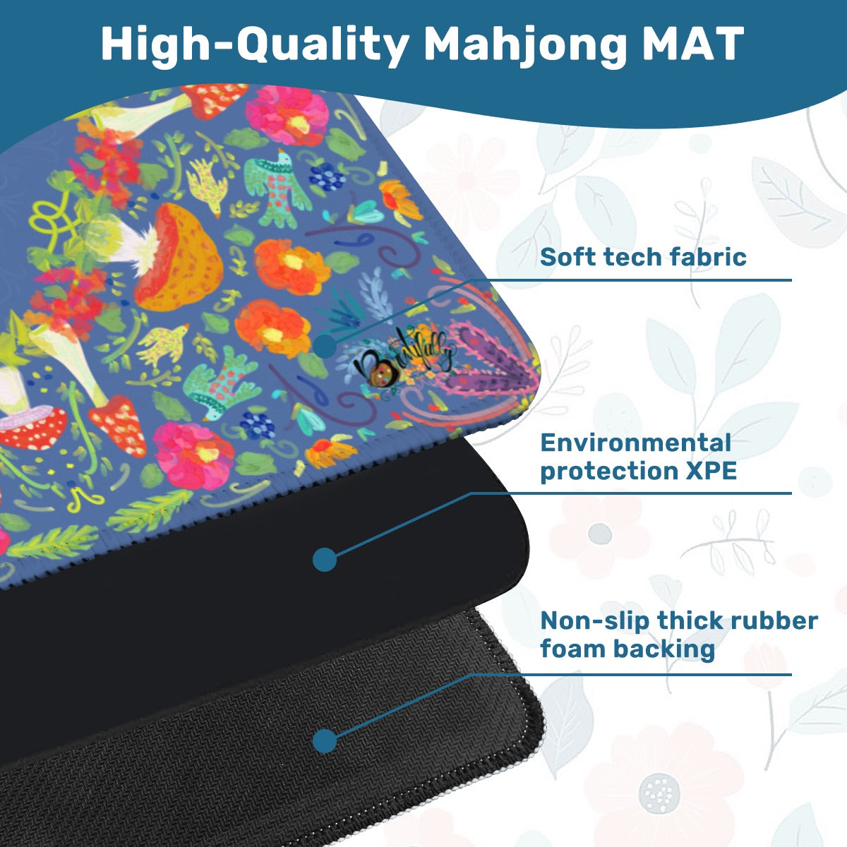 Mahjong Mat (Made in USA) Neon Summer Nights Collection - 2mm w instructions
