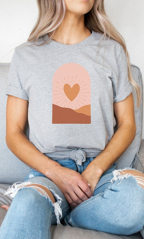 Boho Heart Sunrise Valentine PLUS SIZE Graphic Tee