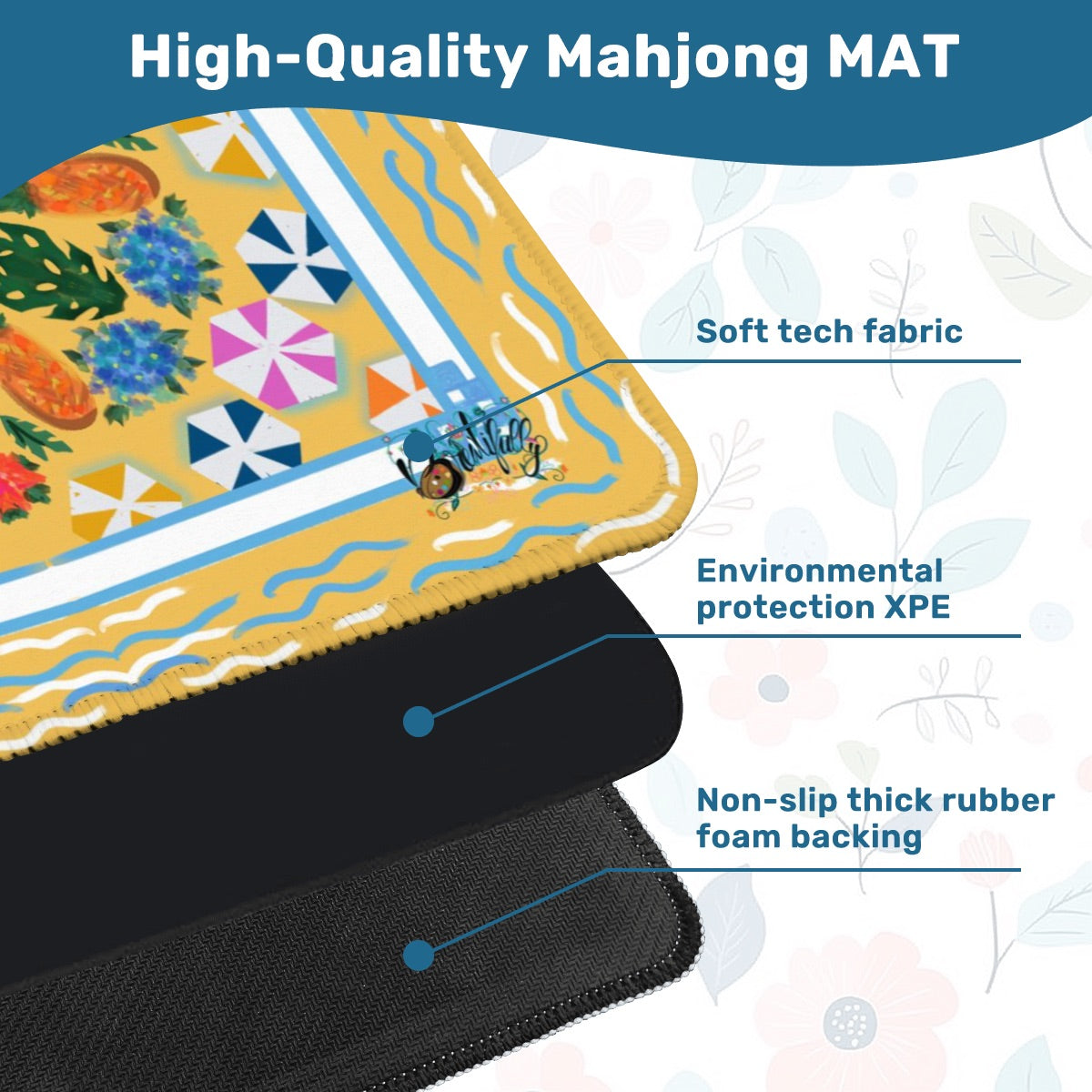 Mahjong Mat 33"x33" (Ship Rolled up) Seasonal Break at the Shore