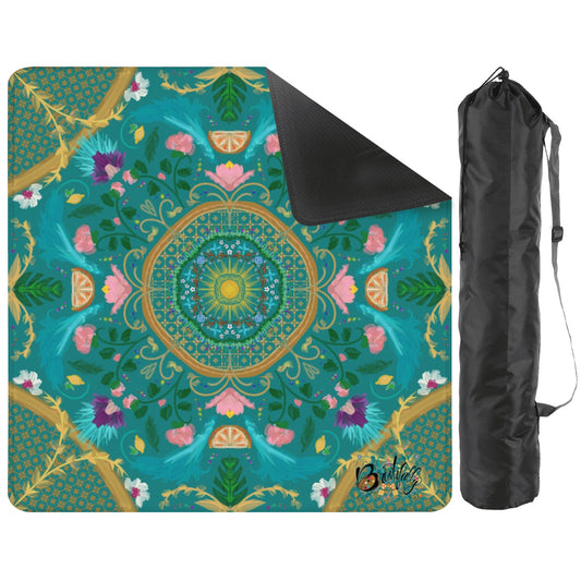 2026 Summer design on Teal-Mahjong Mat 31.5"x31.5" (Ship Rolled up)