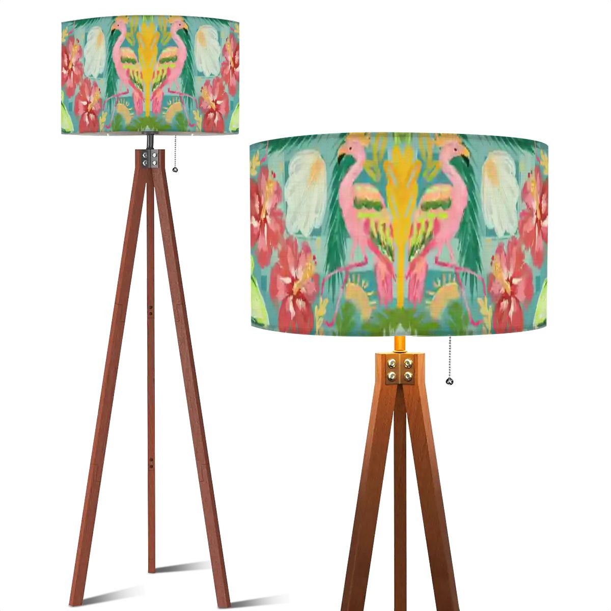 Tripod Floor Lamp (Made in USA) Flamingo summer