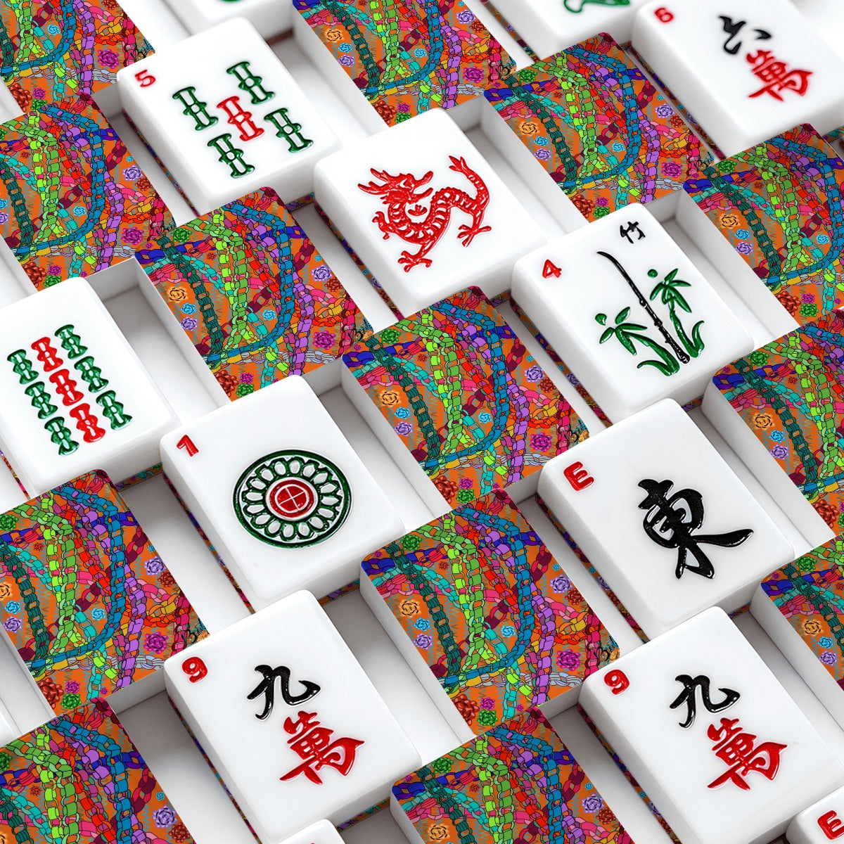 Paper chains American Mahjong Tiles