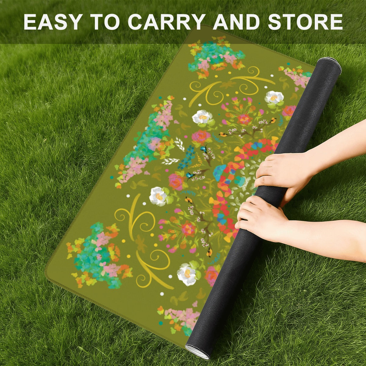 2026 Spring Green without directions-Mini Travel Mahjong Mat 20.9"x20.9" (Ship Rolled up)