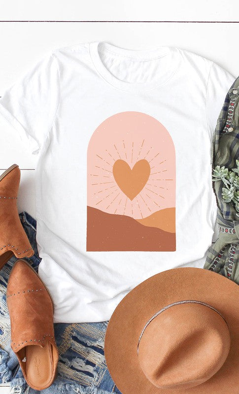 Boho Valentine Heart Graphic Tee PLUS