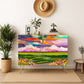 Wooden Storage Cabinet (Made in USA) Abstract Landscape