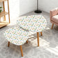 Triangle Coffee Table Set of 2 (Made in USA) Mahj tiles tossed on white