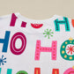 White Ho Ho Ho Letter Graphic Christmas Pajama Set