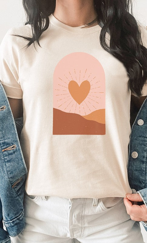 Boho Heart Sunrise Valentine PLUS SIZE Graphic Tee