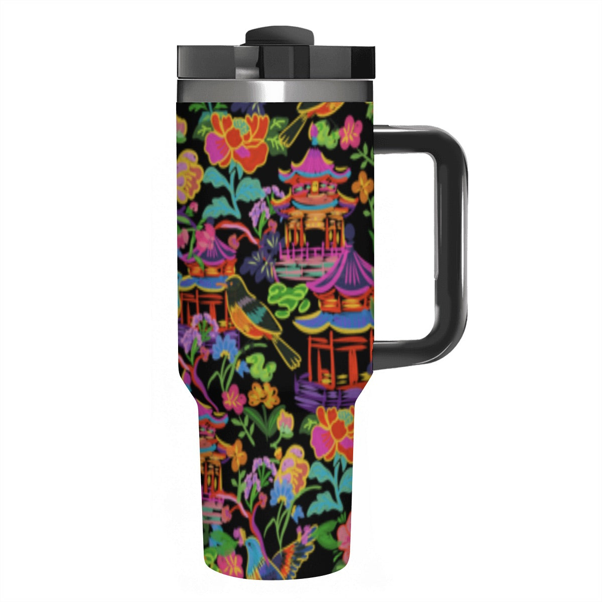 40oz Tumbler with Handle and Straw (Made in USA) - Multiple Designs