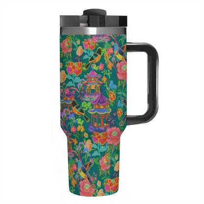 40oz Tumbler with Handle and Straw (Made in USA) - Multiple Designs