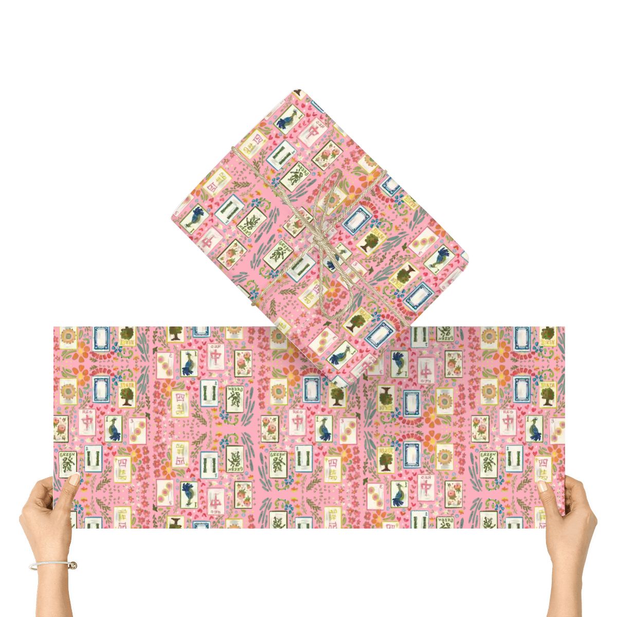 3Pack Gift Wrapping Paper Sheets - Mahjong