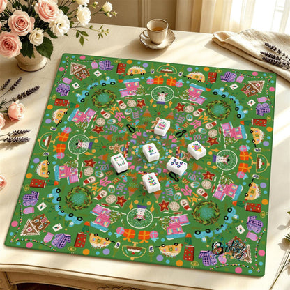 Mahjong Mat SleekSurface (Made in USA) Christmas folk art