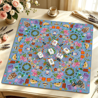 Mahjong Mat SleekSurface (Made in USA) Christmas folk art