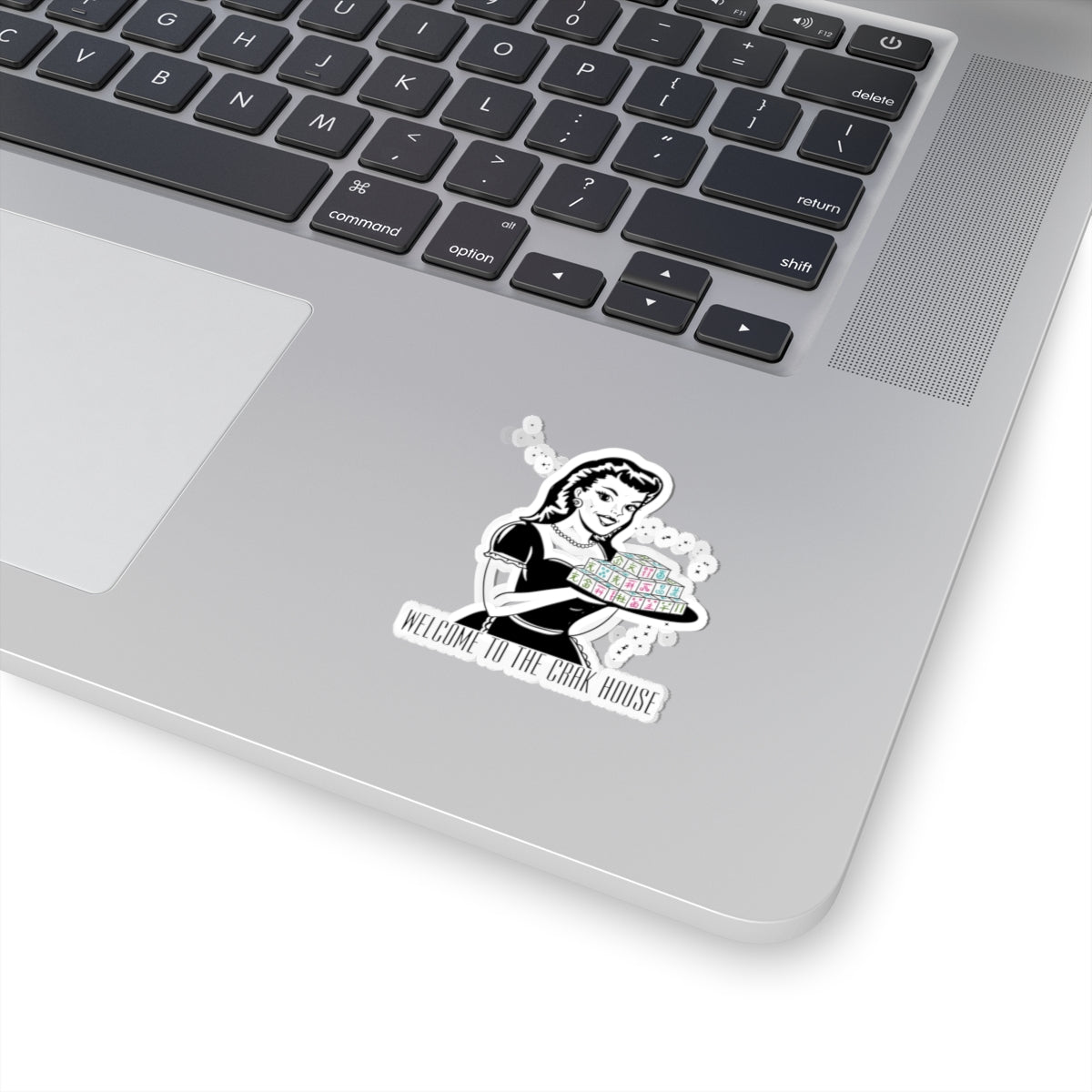 Retro Mahj Hostess Sticker — "Welcome to the Crak House" Kiss-Cut Vinyl Sticker