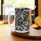 The Delamater Series -Abstract Black & Gray Splatter Ceramic Mug – Modern Scribble Pattern, 11oz/15oz