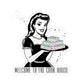 Retro Mahj Hostess Sticker — "Welcome to the Crak House" Kiss-Cut Vinyl Sticker