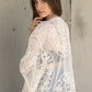 Contrast Mesh Cotton Lace Kimono