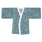 The Delamater Series-Abstract Watercolor Kimono Robe — Long Sleeve AOP Lounge Jacket