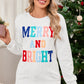 White Merry and Bright Quilted Sweatshirt
