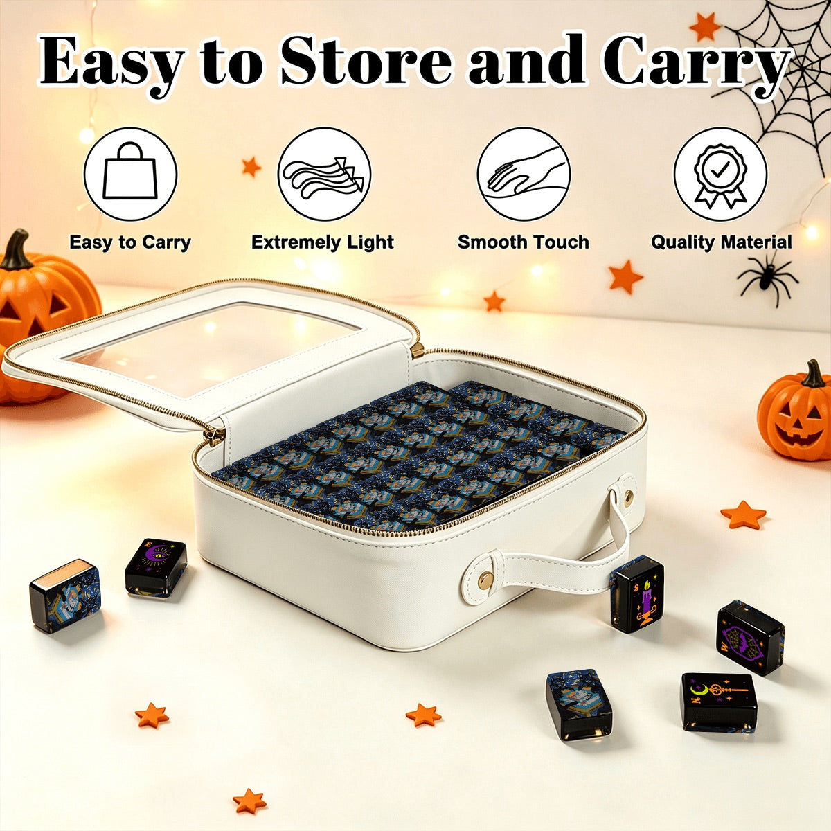 Paws, paws, paws Pumpkin Hex Halloween Mahjong Tiles