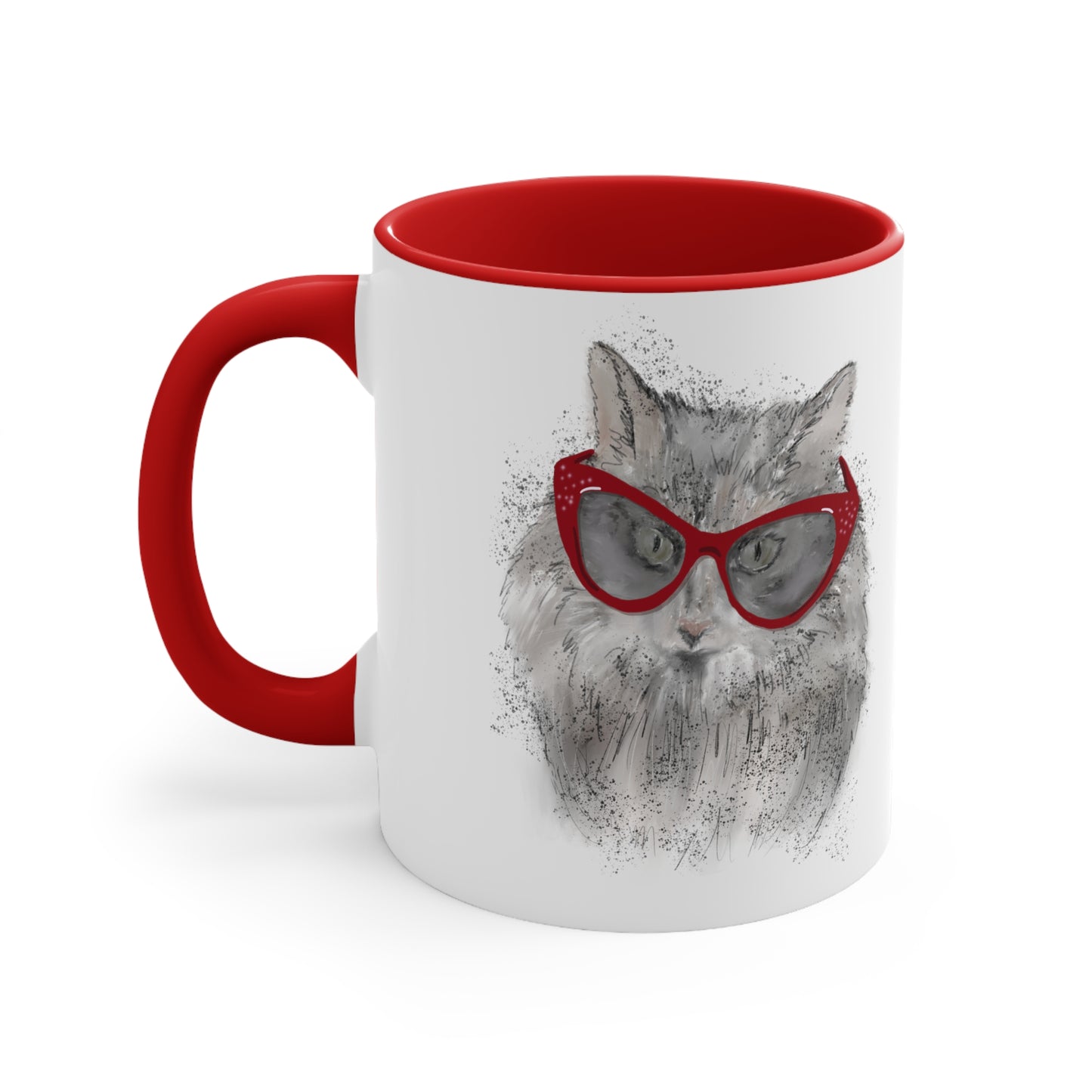 Catty Glasses Accent Coffee Mug, 11oz