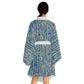The Delamater Series-Abstract Watercolor Kimono Robe — Long Sleeve AOP Lounge Jacket