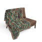 The Delamater Series- Abstract Pixel Art Woven Blanket — Colorful Green Mosaic Throw for Living Room & Bedroom