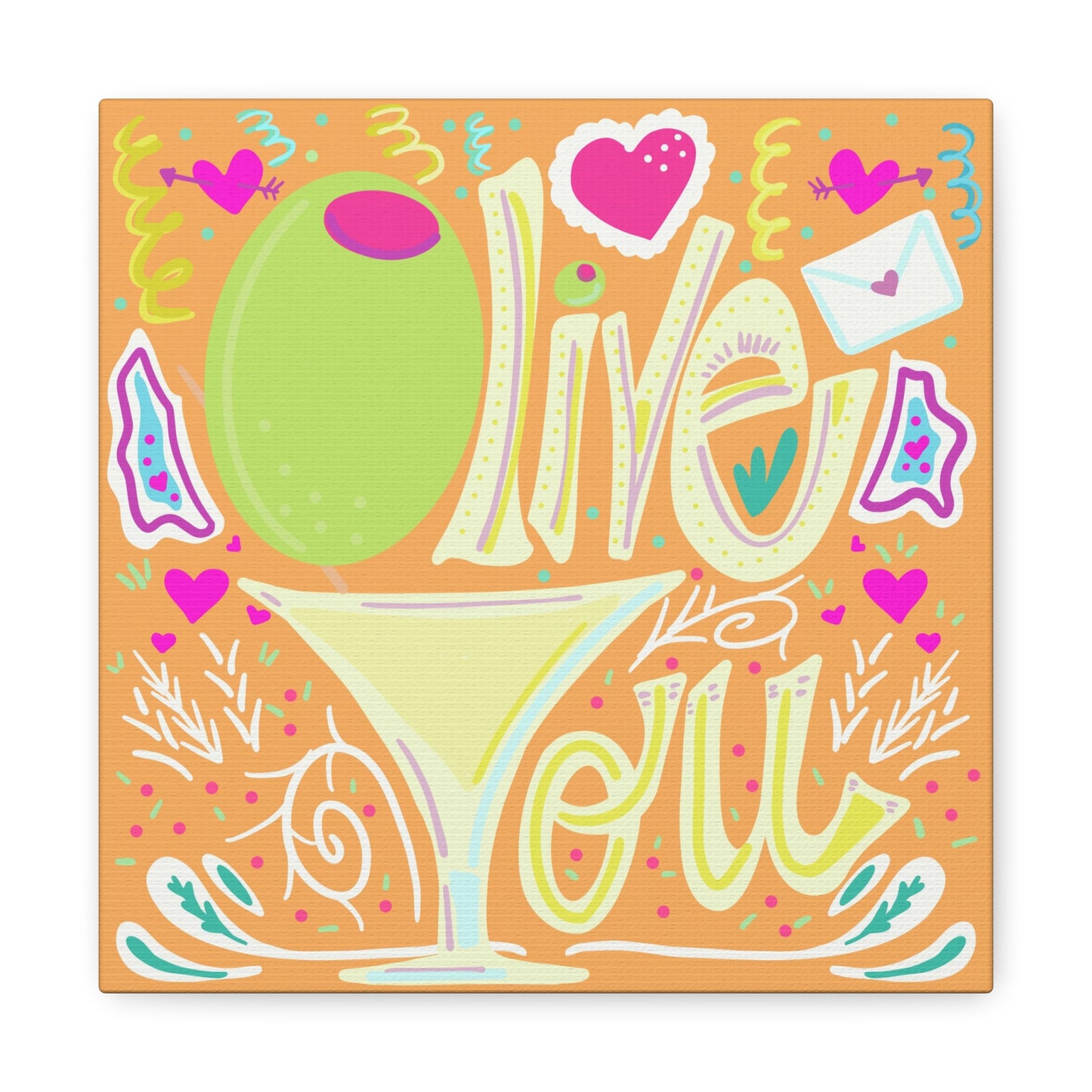 Olive You canvas Valentine