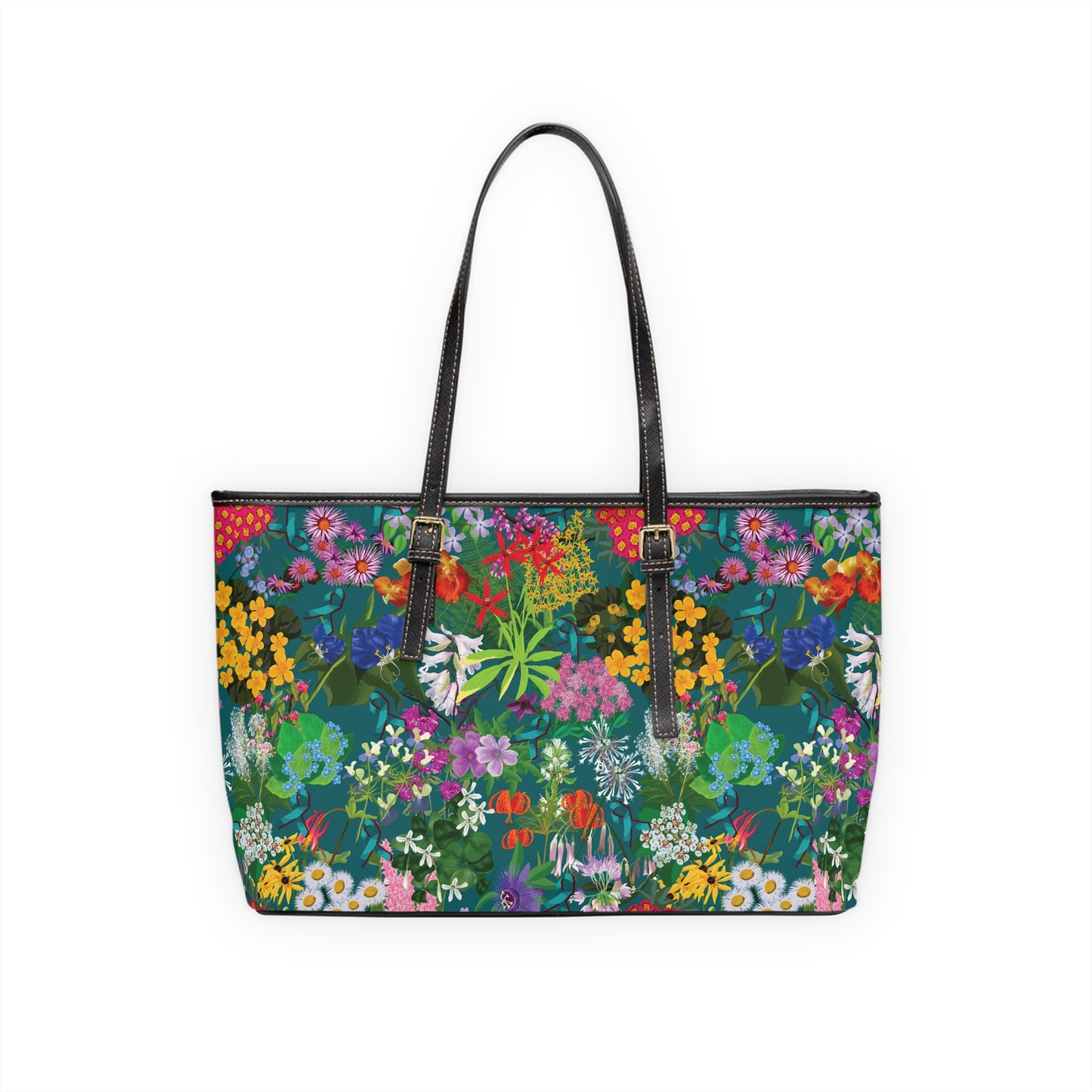 Ohio flowers -Compass PU Leather Shoulder Bag