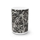 The Delamater Series -Abstract Black & Gray Splatter Ceramic Mug – Modern Scribble Pattern, 11oz/15oz