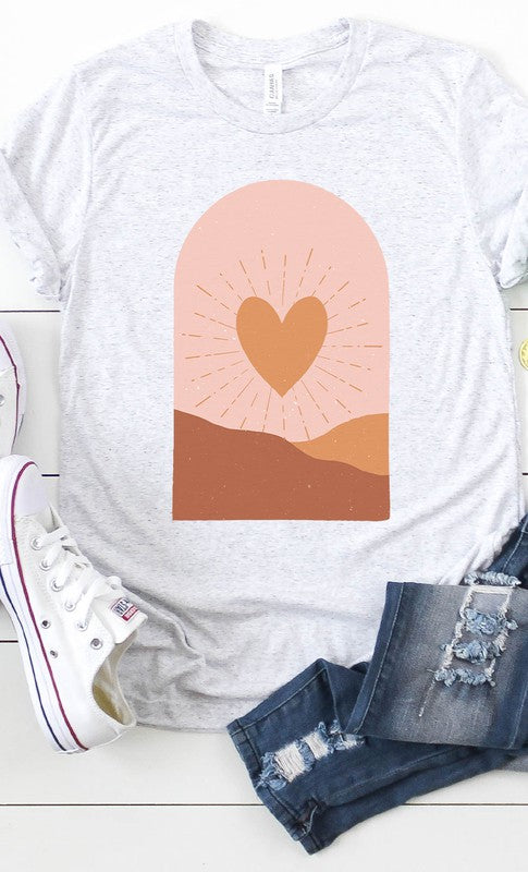 Boho Valentine Heart Graphic Tee PLUS