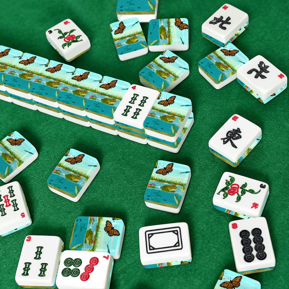 At the Pond American Mahjong Tiles