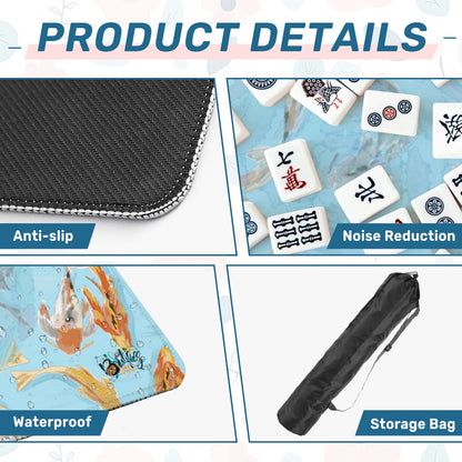 Koi fish pond Mahjong Mat 31.5"x31.5" (Ship Rolled up)