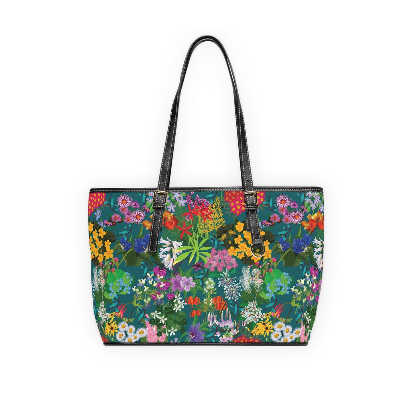 Ohio flowers -Compass PU Leather Shoulder Bag