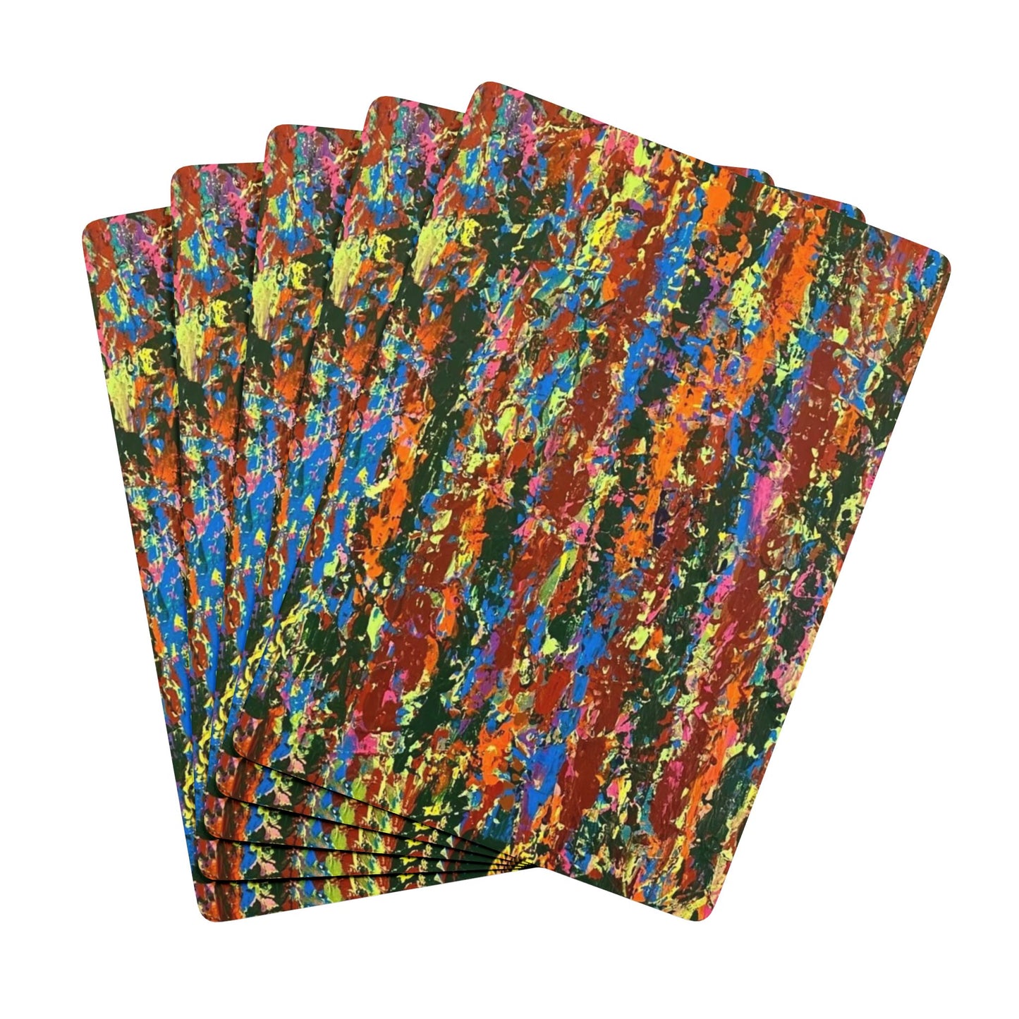 The Delamater Series- Abstract Art Poker Playing Cards – Colorful Striped Back Deck