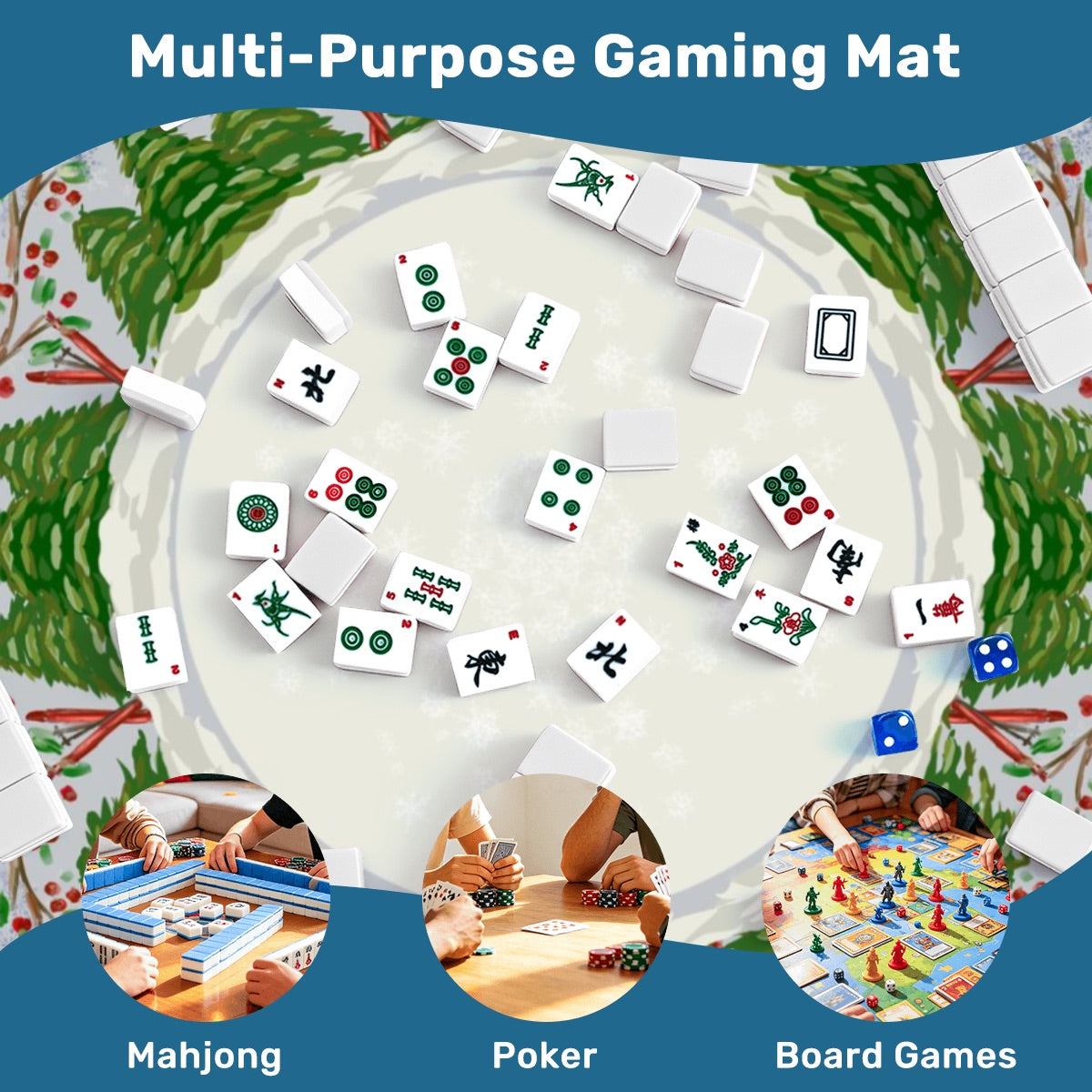 Mahjong Mat SleekSurface (Made in USA) Winter vaca