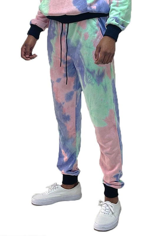 COTTON TYE DYE SWEAT PANTS