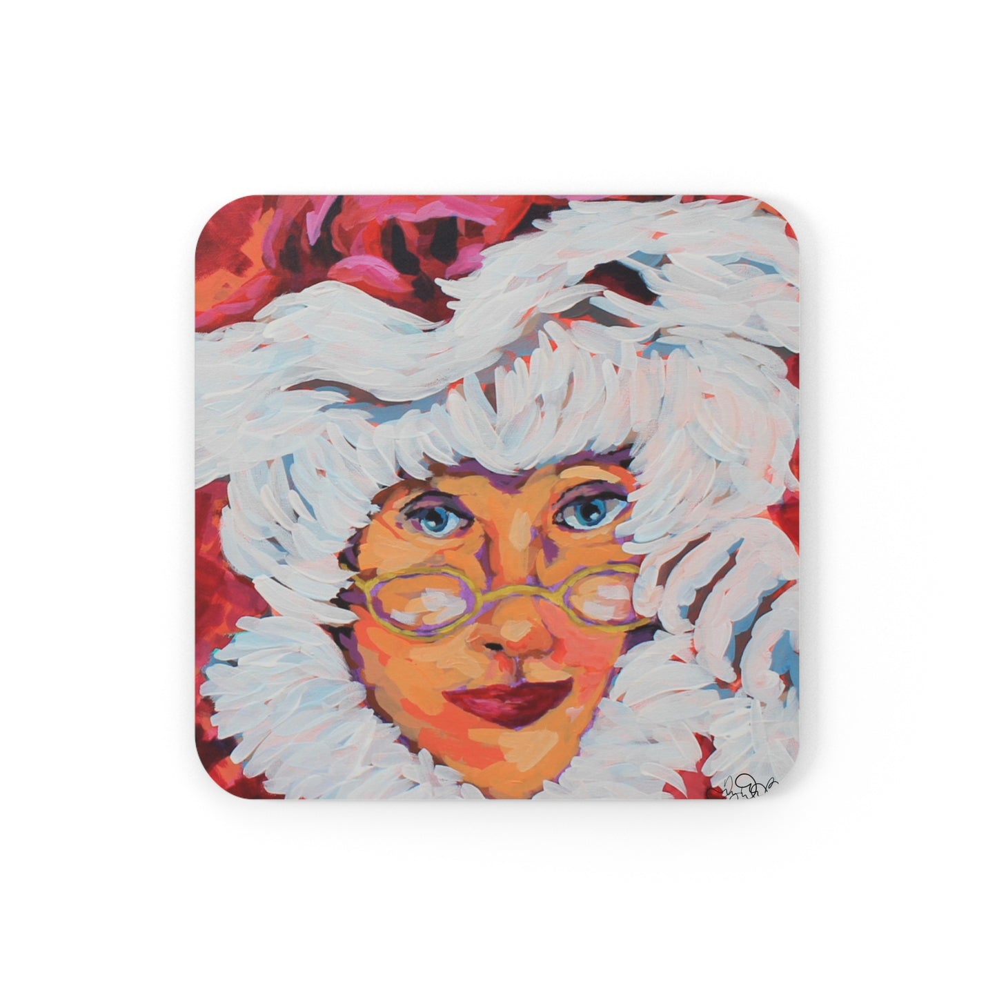 Mrs Claus Cork Back Coaster